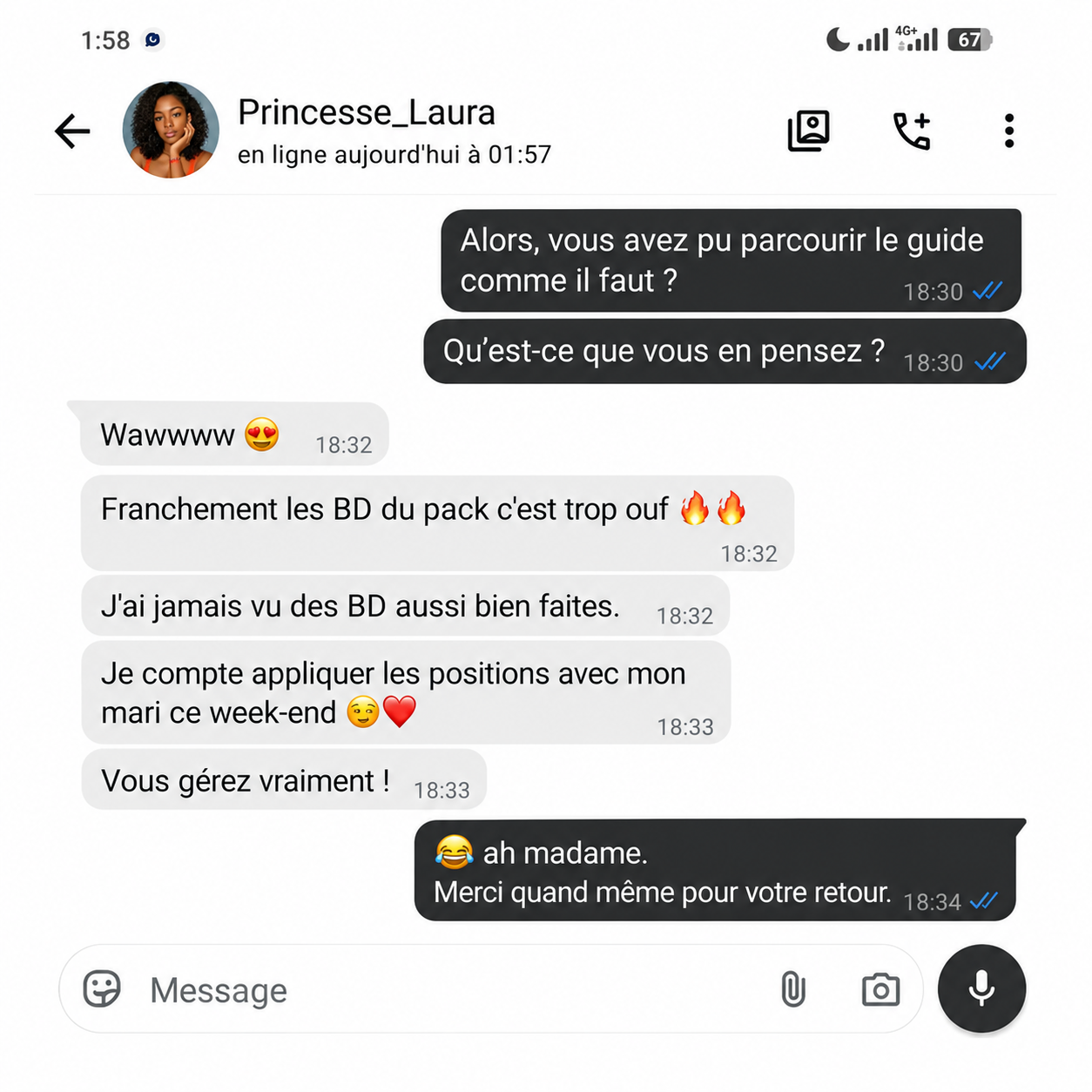 Témoignage WhatsApp client 4